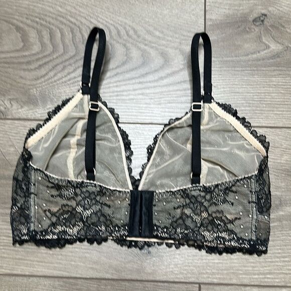 Heidi Klum Black Lace Unlined Wireless Bra Size Large - Picture 3 of 10